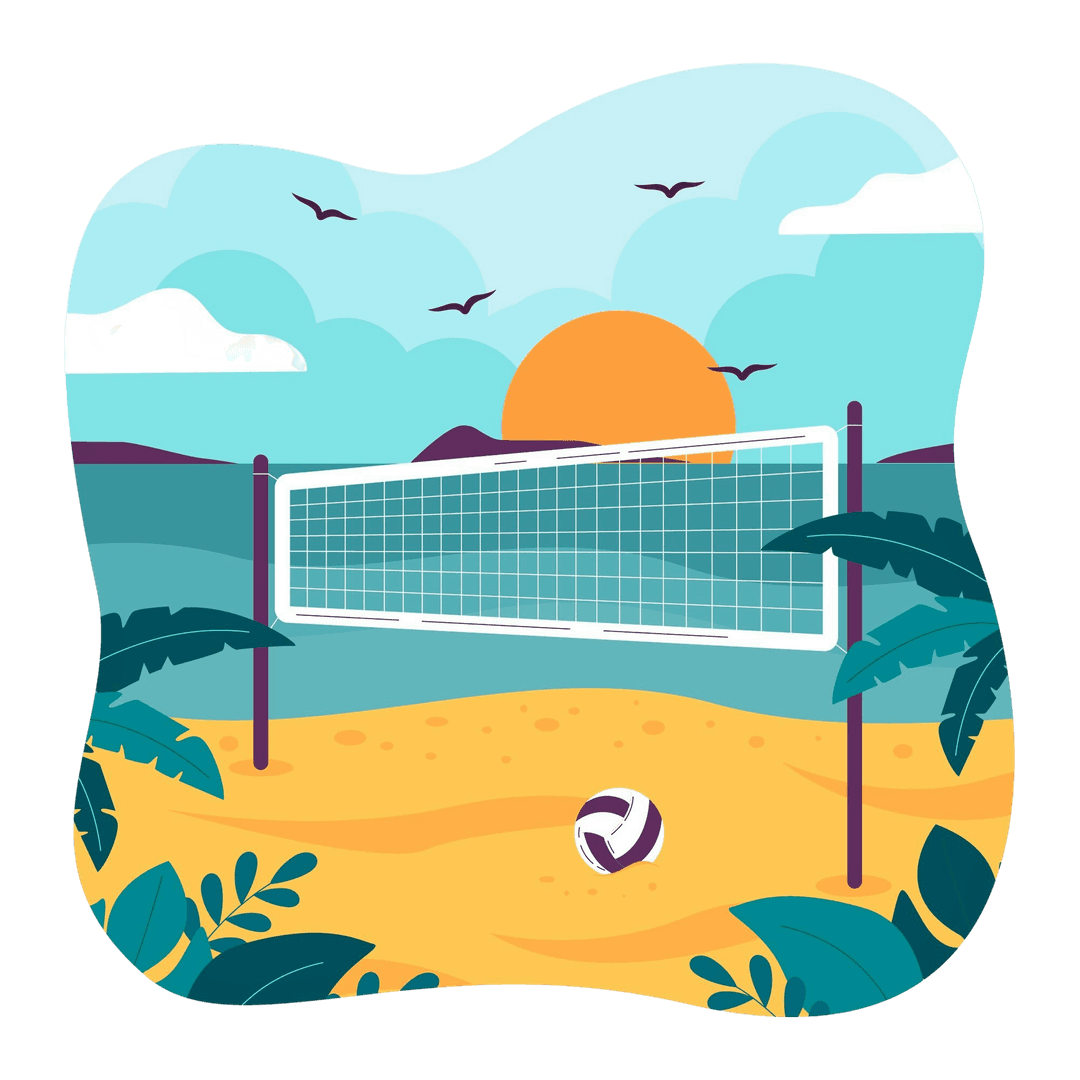 Hand-drawn volleyball net illustration